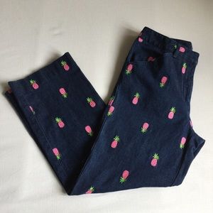 Vintage Lilly Pulitzer embroidered denim crop jean